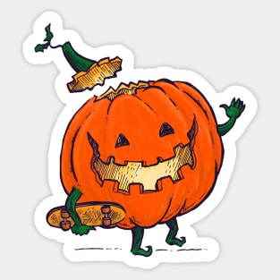 Skatedeck Pumpkin Sticker